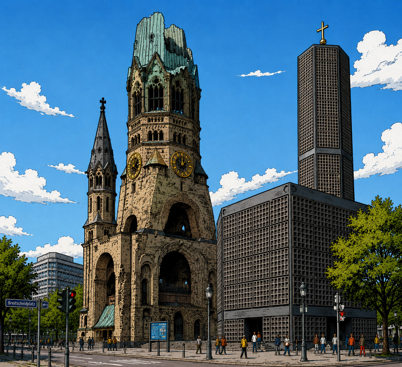 Rendered map example for the Kaiser Wilhelm Memorial Church